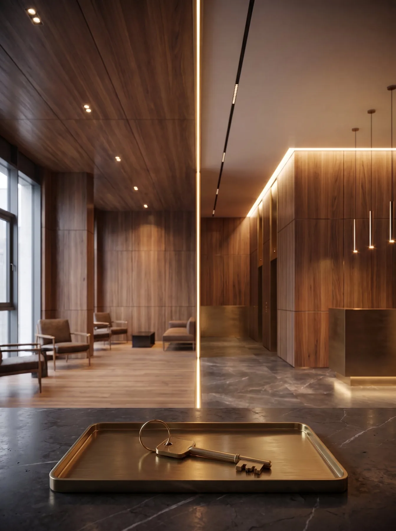 The same space finished — timber-lined, lit and ready to open